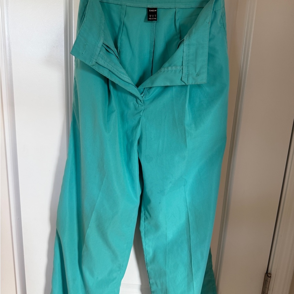 SHEIN Teal Wide-Leg Pants